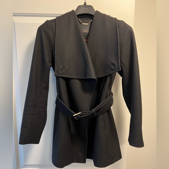Ted Baker Rytaa Short Wool Coat, Black, Size 2 - Picture 9 of 14